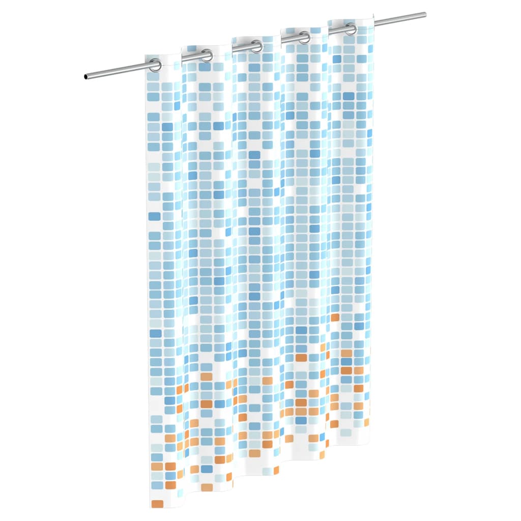 Rideau de douche eisl eisl avec mosaïque 200x180x0,2 cm bleu et orange