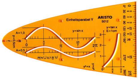 Parabole d'unité Aristo y - dimensions 200x75mm - avec points d'encre - orange transparent - ar-5012