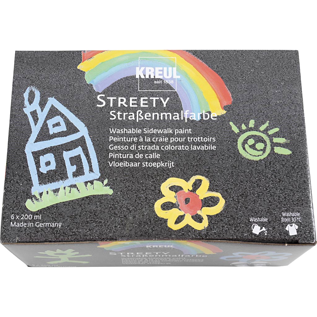Peinture à la craie pour trottoirs, 6x200 ml 1 boîte