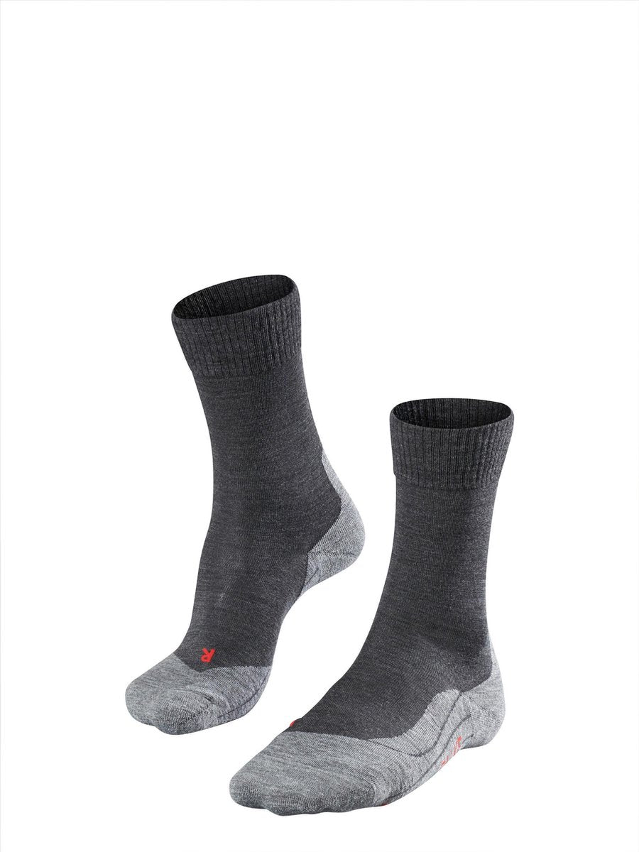 Falke tk5 chaussettes de marche en laine fine anti-ampoules en matériau fonctionnel hommes gris - taille 39-41