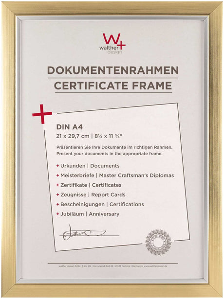 Walther Beyond - cadre photo - format photo 21x29,7 cm (din A4) - champagne