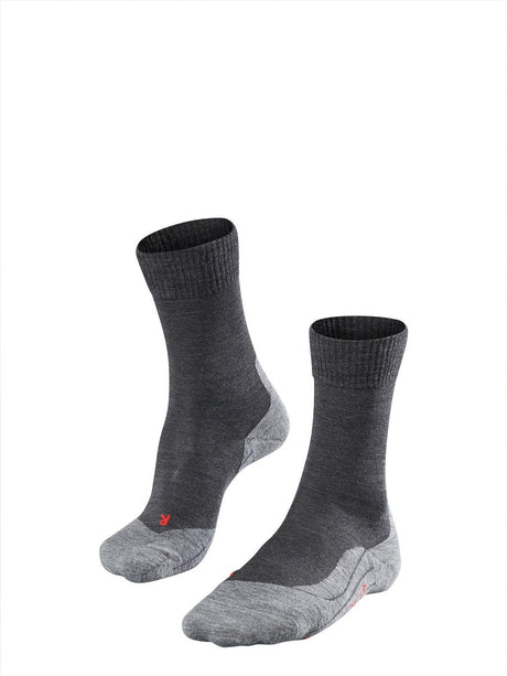 Falke tk5 chaussettes de marche en laine fine anti-ampoules en matériau fonctionnel hommes gris - taille 44-45