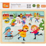 Viga seasons puzzle en bois, les saisons, hiver, dim. 30x22,5 cm, 24 pièces, 1 pièce
