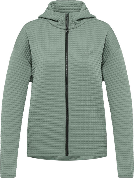 Jack wolfskin mogari hooded fz w veste outdoor femme - vert zinnia