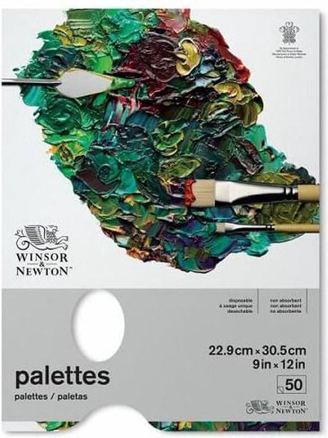 Winsor Newton 7002032 palette détachable – 23 x 31 cm, 50 feuilles, palette de mélange jetable pour peinture à l'huile et acrylique - palettes détachables