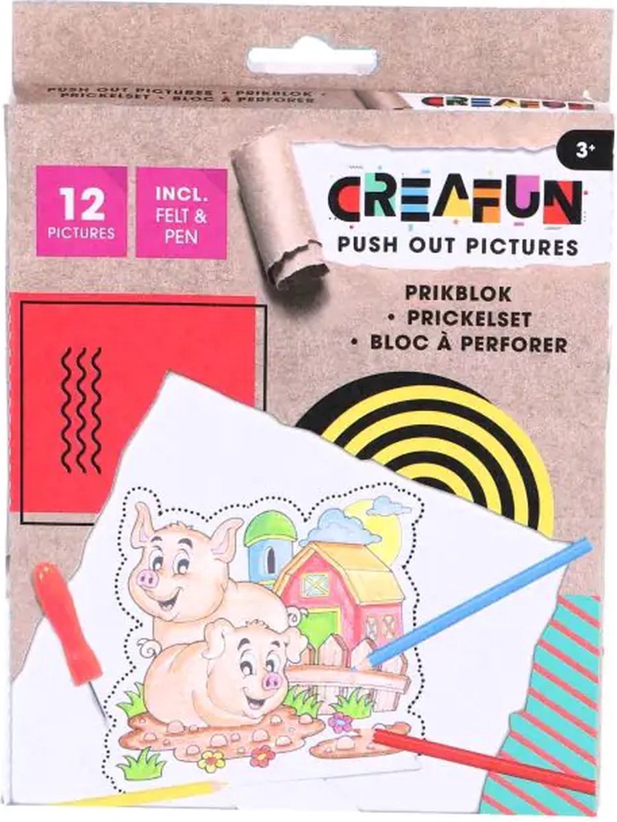 Creafun Pin Pad avec épingle et 12 modèles de ferme | 6 pièces
