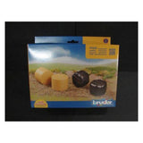 Bruder 4 balles de foin rondes 2xnoir 2x ocre