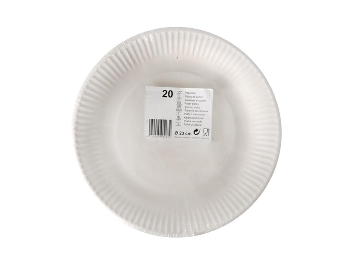 Papstar 20 assiettes carton ø23cm blanc