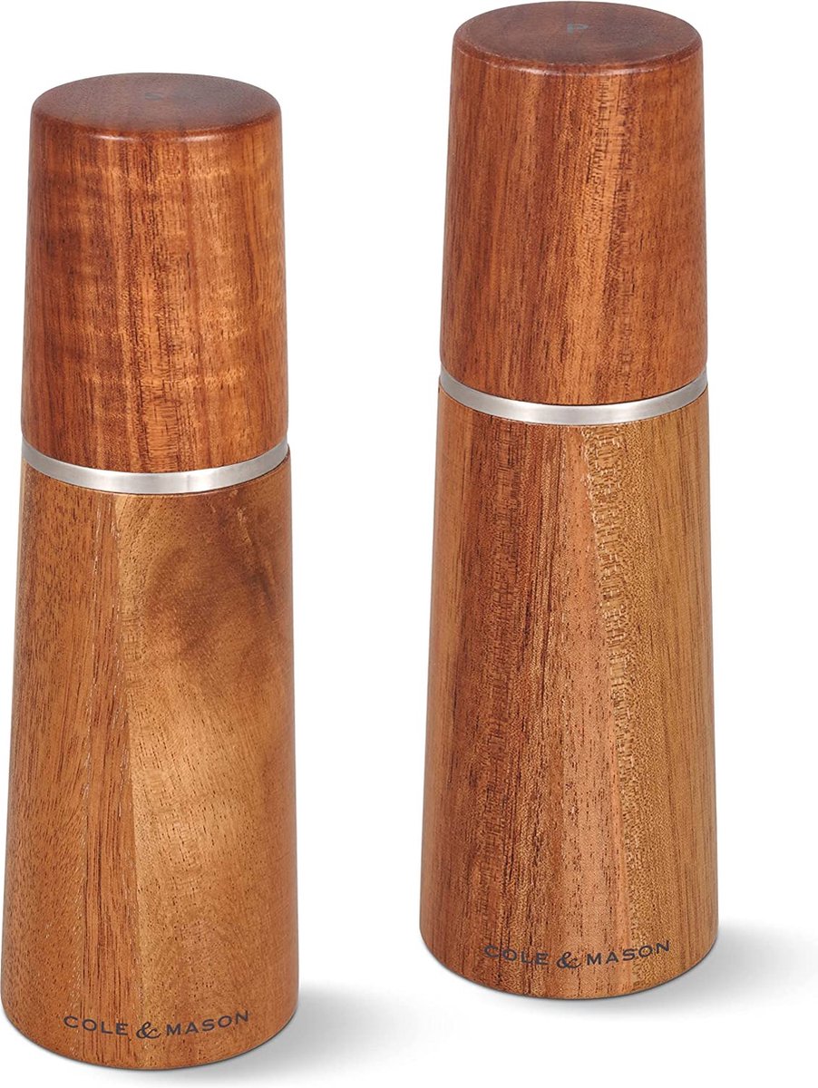Cole mason - marlow acacia salt and pepper mill gift set, unfilled 18.5 cm