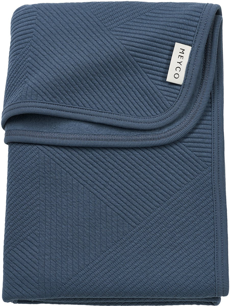 Couverture de berceau jacquard pour bébé Meyco - flanelle - indigo - 100x150cm - 1,0 tog