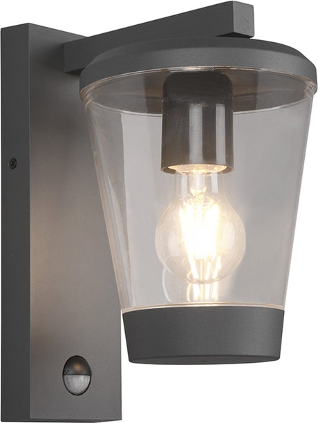 Trio cavado - applique - anthracite - excl. 1x e27 4w - détecteur de mouvement - éclairage extérieur - ip44
