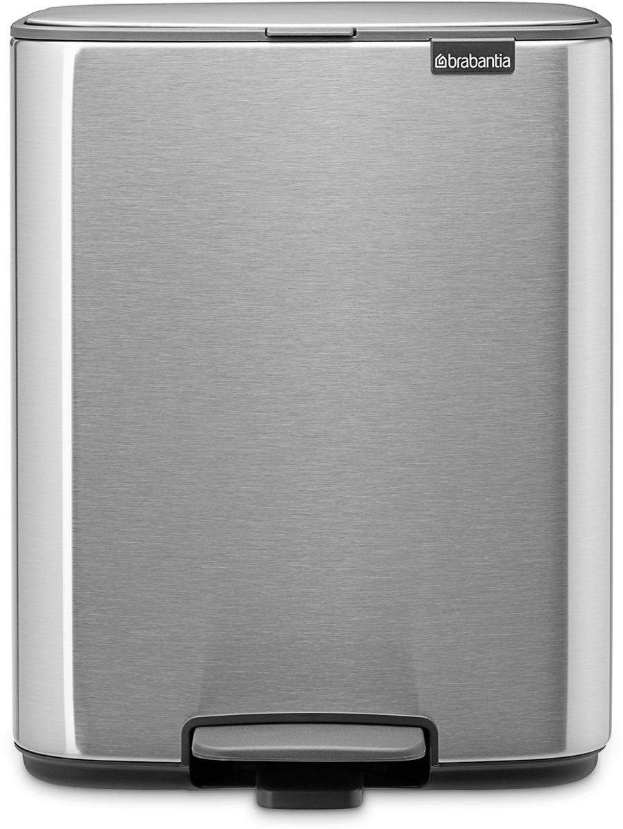 Poubelle à pédale Brabantia bo - 12 litres - acier mat résistant aux empreintes digitales