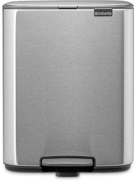 Poubelle à pédale Brabantia bo - 12 litres - acier mat résistant aux empreintes digitales