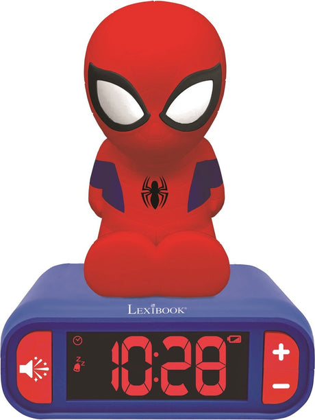 Réveil Lexibook avec veilleuse design 3d spiderman et effets sonores