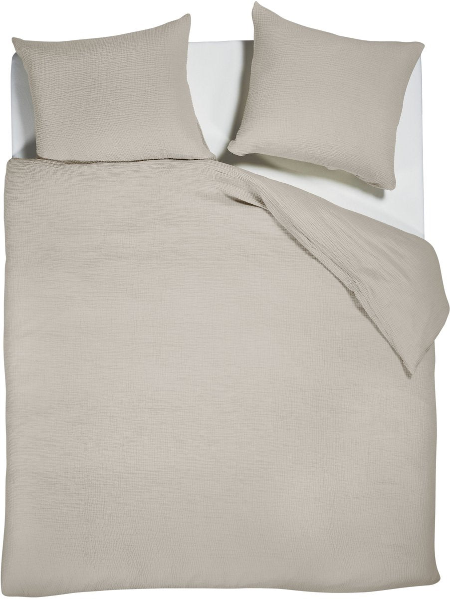 Vtwonen gentle embrace dekbedovertrek - lits-jumeaux - 240 x 200 220 cm - zand
