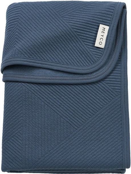 Couverture de berceau jacquard pour bébé Meyco - flanelle - indigo - 75x100cm - 1,0 tog