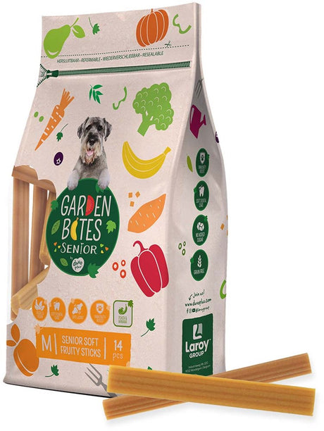 Garden Bites duvoplus - bâtonnets fruités doux snacks pour chiens - friandises pour chiens - végétarien sans gluten - senior moyen 14pcs