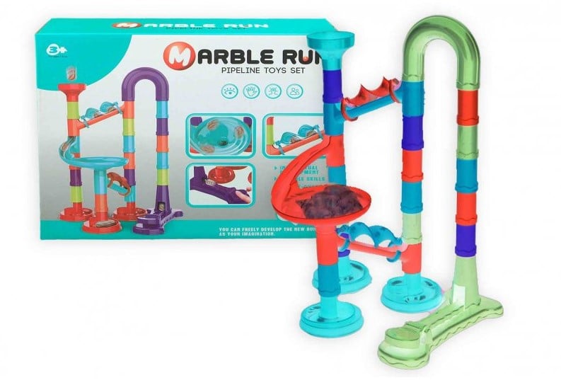 Jonotoys piste de billes parcours à billes 45 pièces