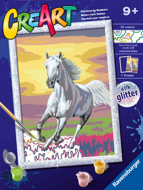 Ravensburger Creart peinture au numéro - cheval au coucher du soleil