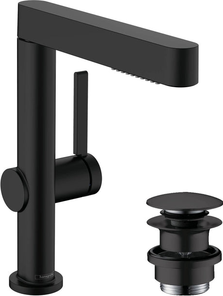 Hansgrohe finoris - robinet de lavabo - avec bouchon de vidange - 230 mm - douchette extractible - 2 fonctions jet - noir mat