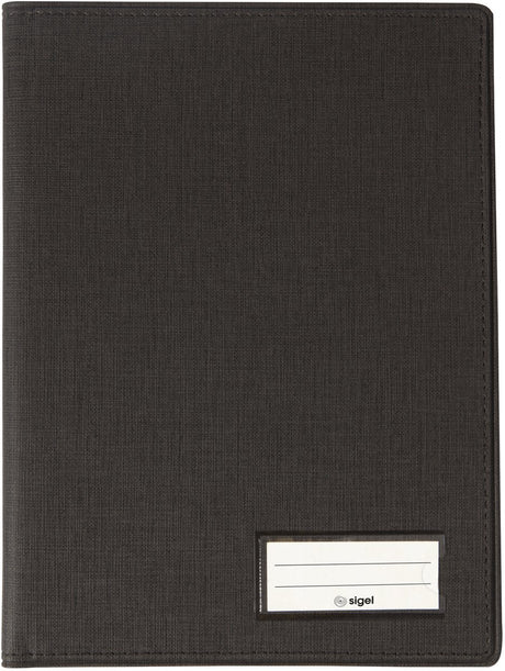 Dossier d'écriture Sigel - format A5 - avec compartiment pour stylos, pochette pour insert et support pour bloc-notes - anthracite - si-ef515