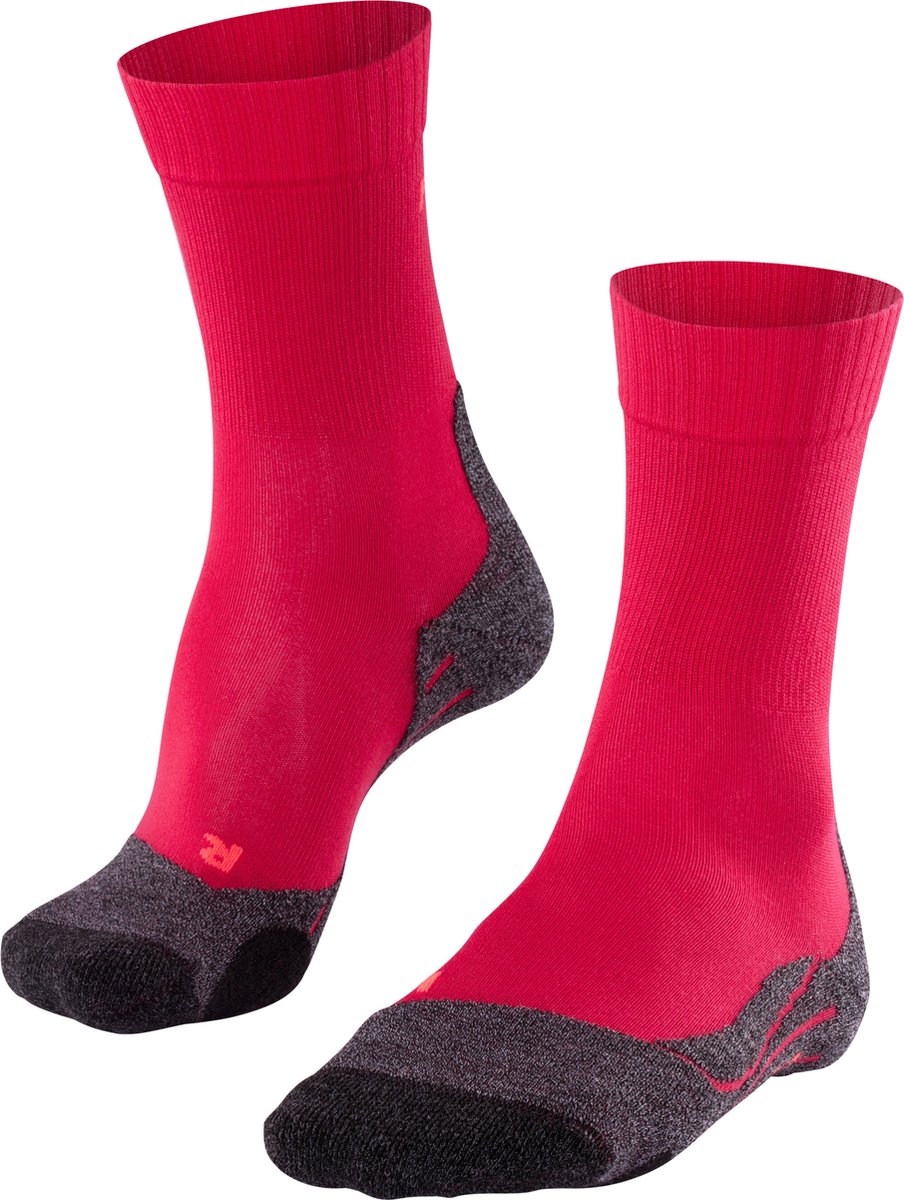 Falke tk2 cool anti-ampoules épais matériau fonctionnel lyocell chaussettes de randonnée femme rouge - taille 39-40
