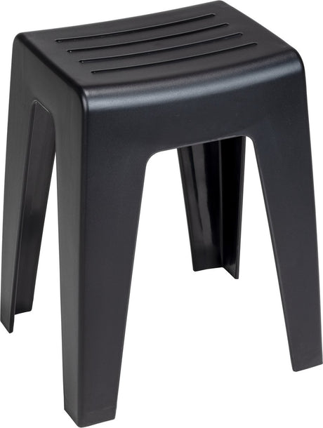 Tabouret de salle de bain Wenko kumba en plastique noir l38 x h47 x p32 cm - tabouret de douche - siège de douche - chaise de douche - capacité de charge max. 120 kg
