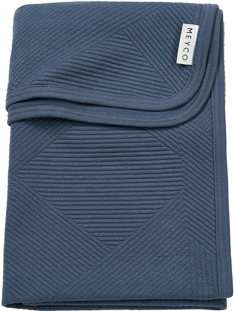 Couverture de berceau jacquard Meyco - indigo - 75x100cm - 0,5 tog