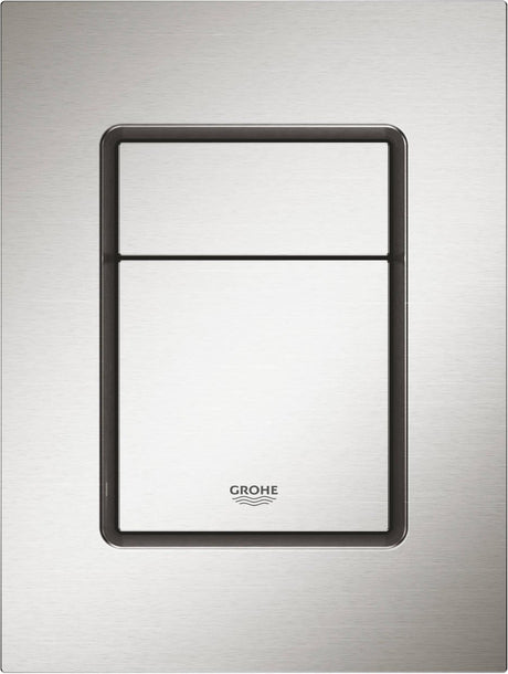 WC à panneau de commande cosmopolite Grohe skate s - double chasse - supersteel (acier inoxydable)