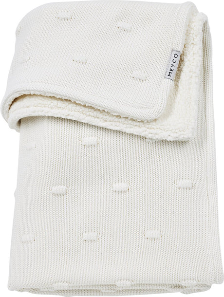 Couverture de berceau en peluche Meyco baby noeuds - blanc cassé - 75x100cm - 2.0 tog