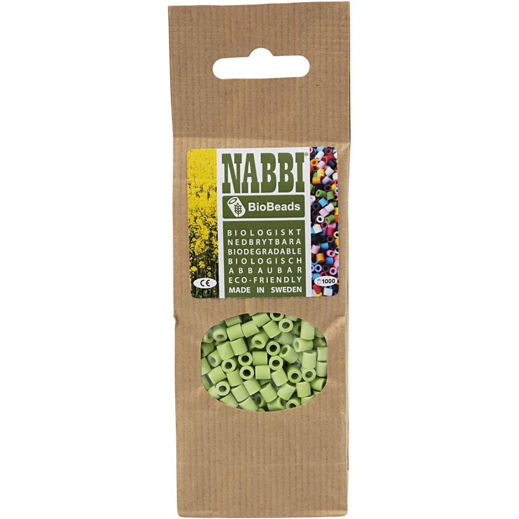 Creativ company nabbi bioperles 5x5mm vert pastel - 1000pcs.