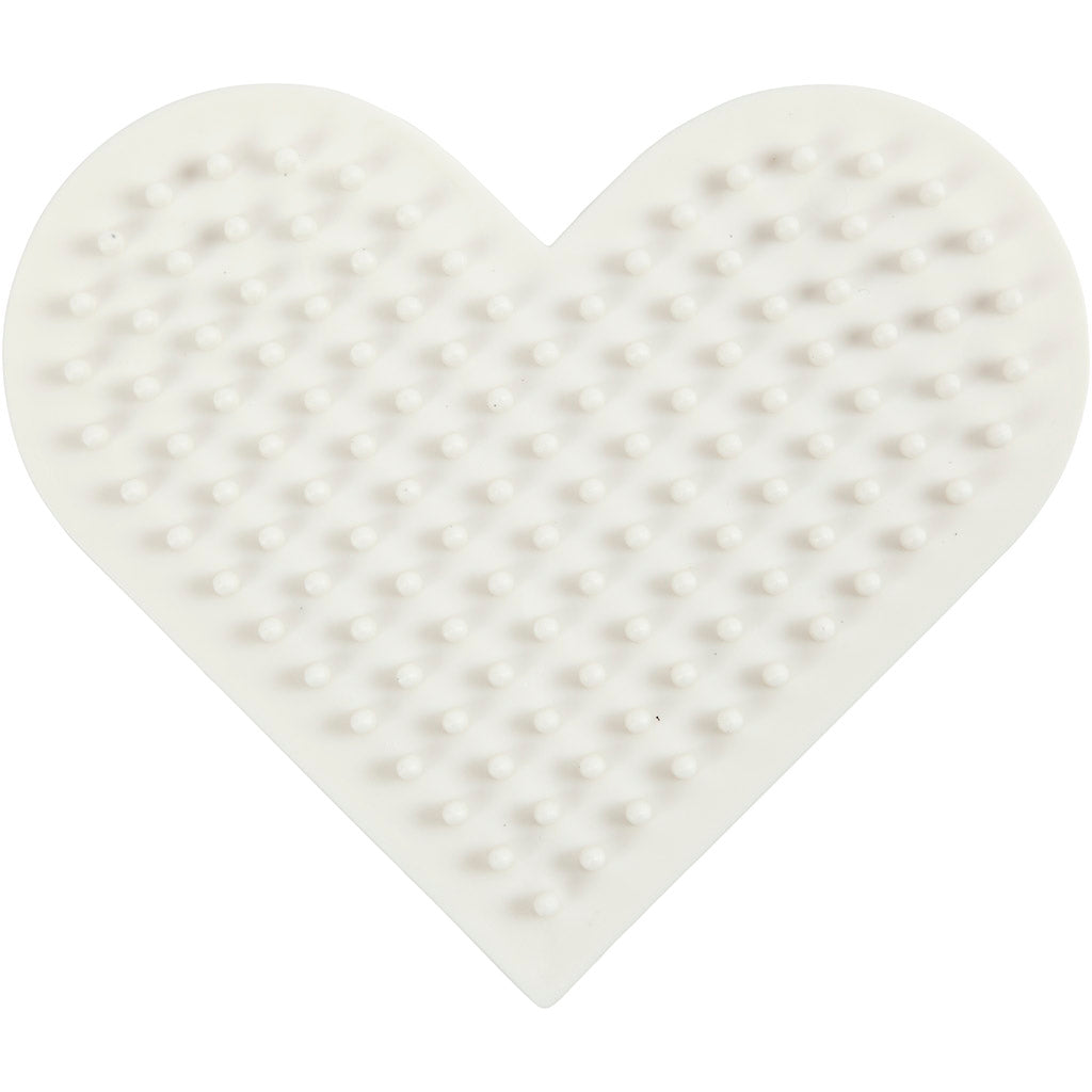 Creativ company plaque de base nabbi biobeads, petit cœur, taille 7x8,5 cm, moyen, 1 pièce