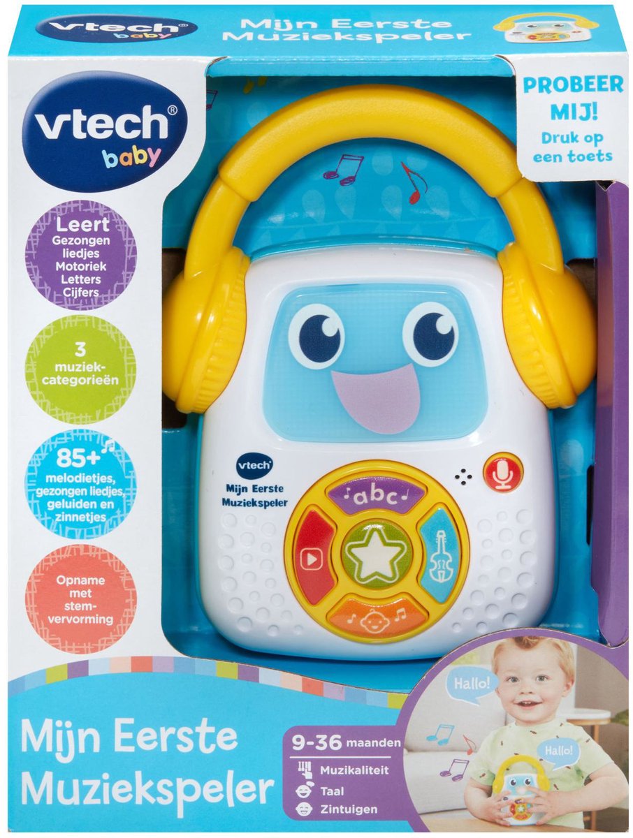 Vtech baby my first music player - interactive toy - incl. 23 mélodies 9 chansons envoyées - cadeau - dès 9 mois