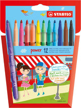 Stabilo felt -tip pens power markers 12 pieces