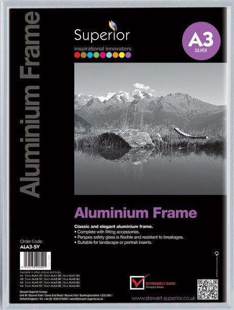 Cadre photo Seco a3 - 29,7 x 42 cm - aluminium brossé argent - cadre 11 mm - se-ala3-sv