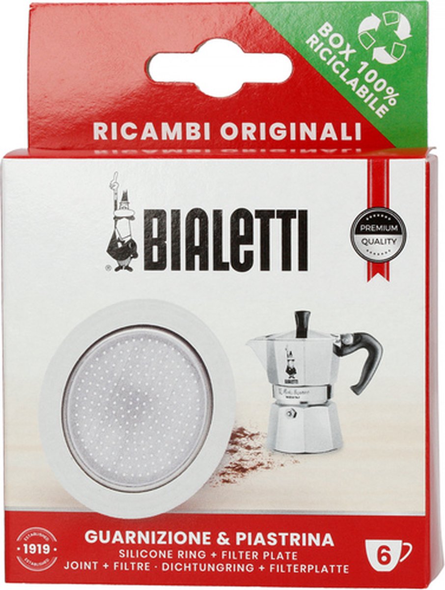 Bialetti plaque filtrante anneau en silicone - convient pour brikka 4 tasses et moka induction 6 tasses - pièce de rechange d'origine