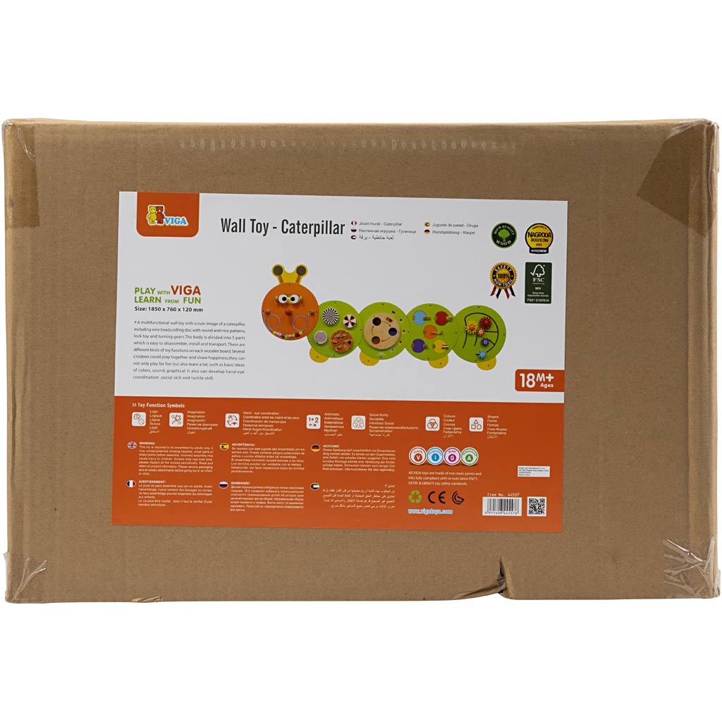 Mur de jeu d'activité Viga, h : 83 cm, l : 185 cm, 1 pièce