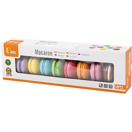 Macarons en bois Viga, dimension 4,5 cm, 8 pièces, 1 boîte