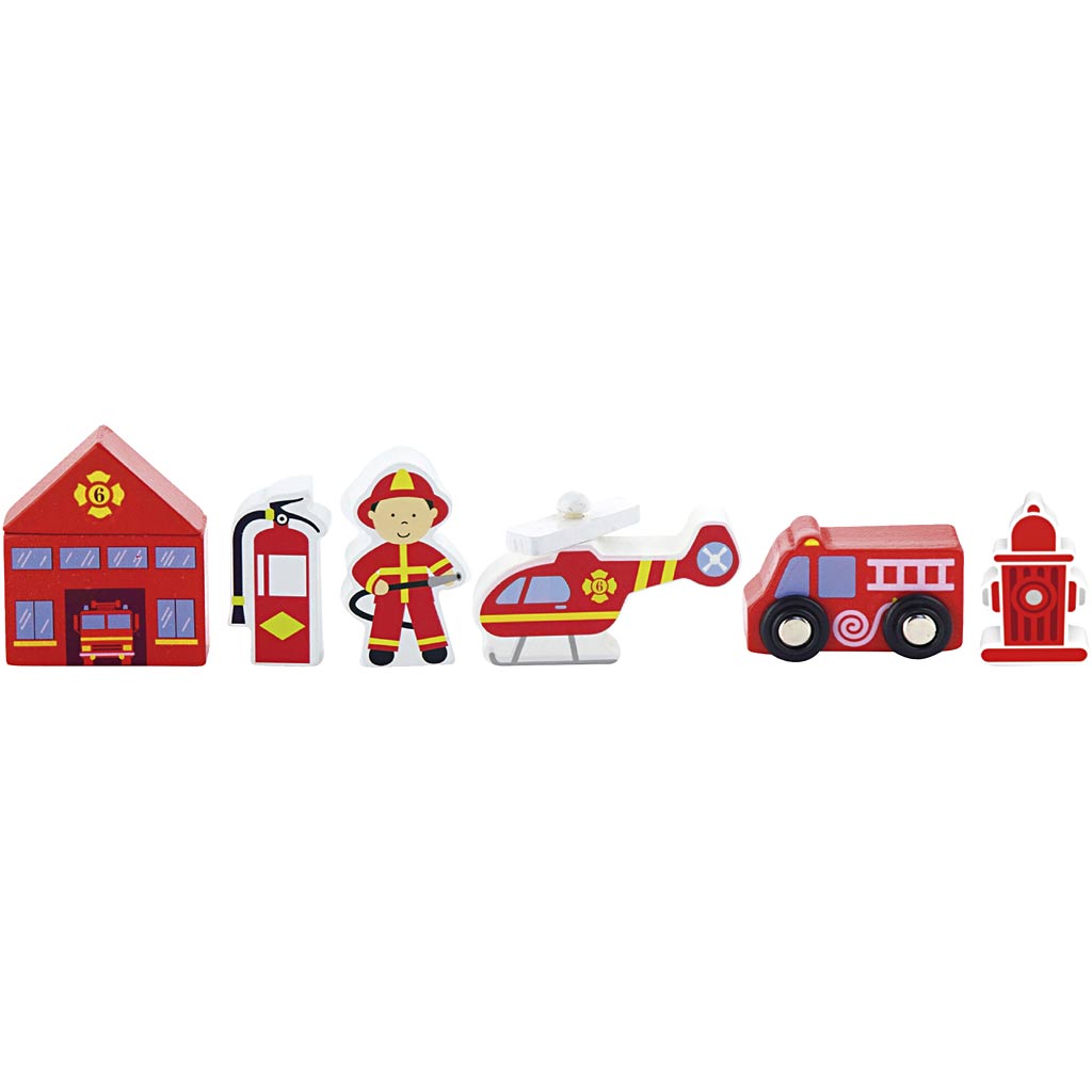 Accessoires ferroviaires Viga, caserne de pompiers, 6 pièces 1 set