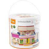 Blocs de construction en bois Viga, taille 10 cm, différentes couleurs, 250 pièces 1 boîte
