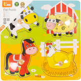 Viga puzzles boutons en bois, animaux de la ferme, dim. 22x22 cm, 4 parties, 1 pièce