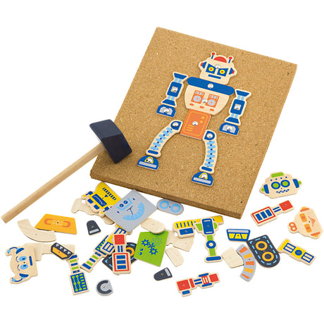 Viga ensemble de mosaïque marteau, robot, taille 23x18 cm, 1 pièce