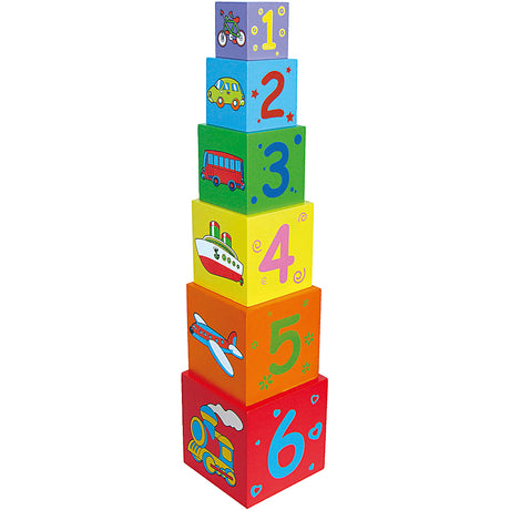Cubes à empiler en bois 6 pièces. 1+