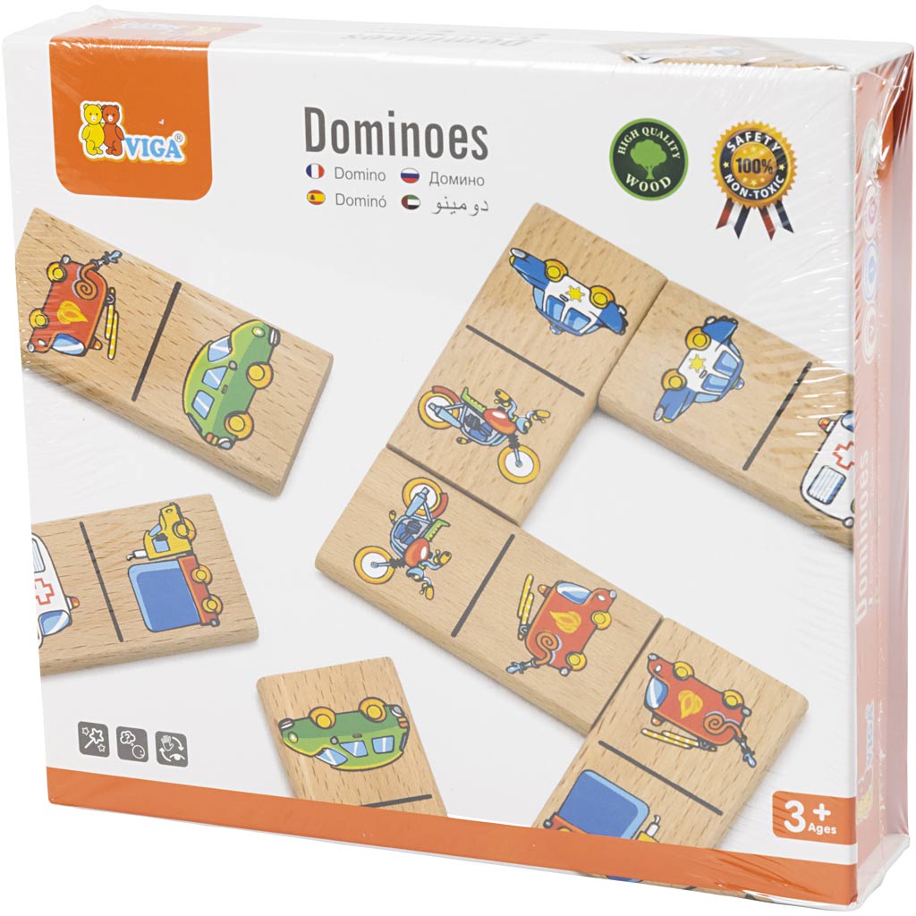 Dominos Viga pour enfants, véhicules, 28 pièces, 1 pièce