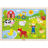 Viga puzzles en bois, animaux de la ferme, dim. 30x22,5 cm, 24 pièces, 1 pièce