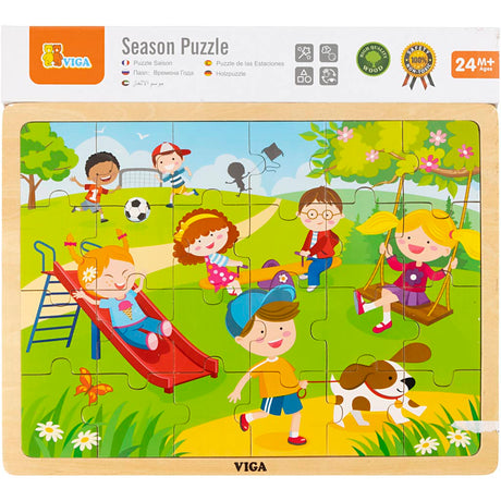 Viga seasons puzzle en bois, les saisons, printemps, dim. 30x22,5 cm, 24 pièces, 1 pièce