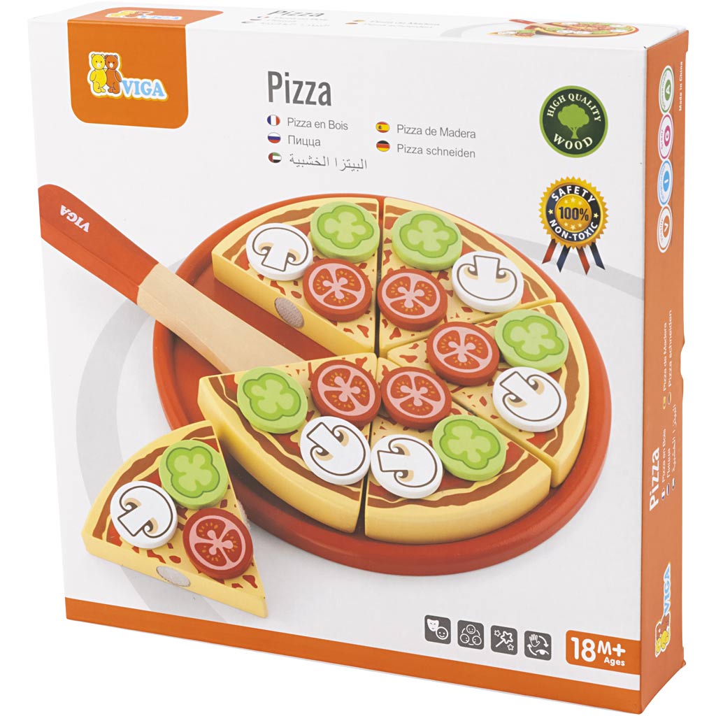 Pizza en bois Viga, taille 23x3,5 cm, 1 pièce