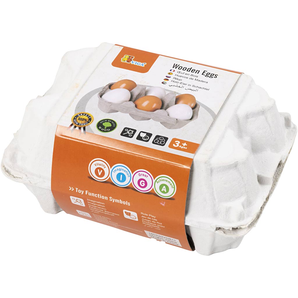 Oeufs en bois Viga, 6 parties 1 pièce