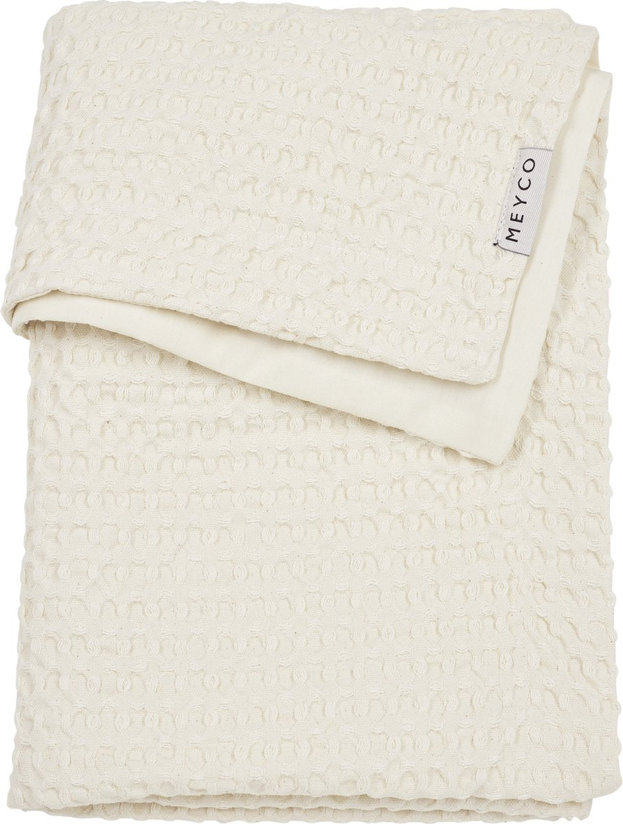 Couverture de berceau en coton gaufré Meyco - nature - 100x150cm - 1,0 tog