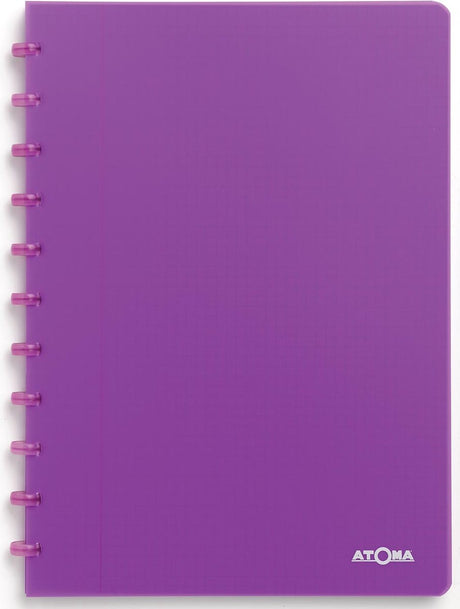 Carnet tendance Atoma, ft a4, 144 pages, carreaux 5 mm, violet transparent